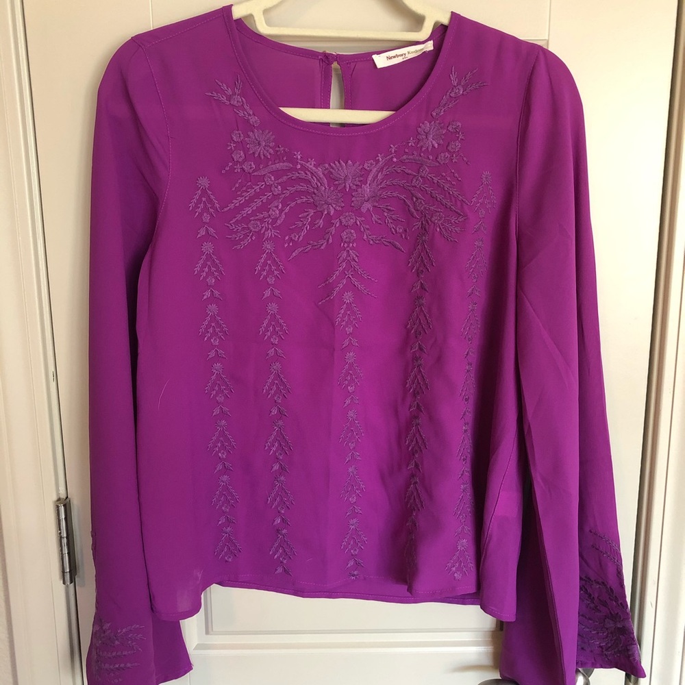Newbury Kustom Long Sleeve Blouse with stitching